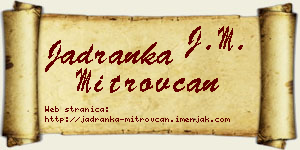 Jadranka Mitrovčan vizit kartica
